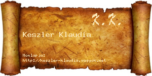 Keszler Klaudia névjegykártya